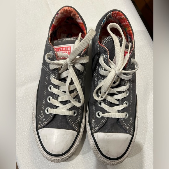 Converse low dark gray shoes. Size 7. Minimal use. Great used condition. - Picture 3 of 6